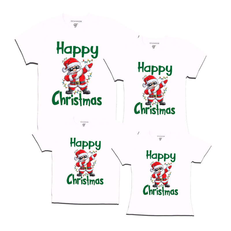 Dabbing Santa Happy Christmas T-shirts for Family-Friends-Group in White Color avilable @ gfashion.jpg