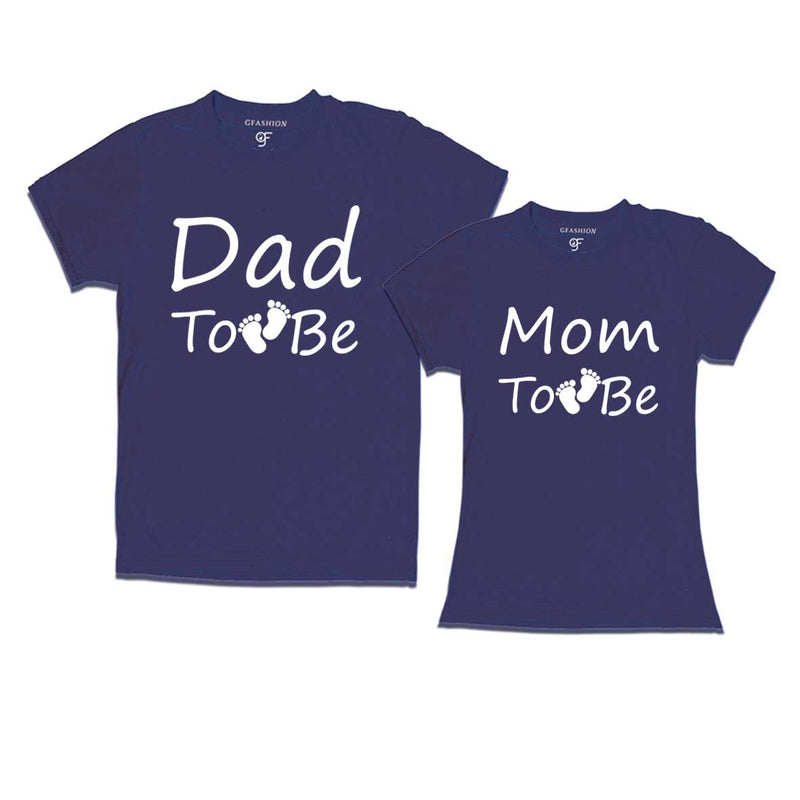 Dad To Be Mom To Be T-Shirts-Navy-gfashion