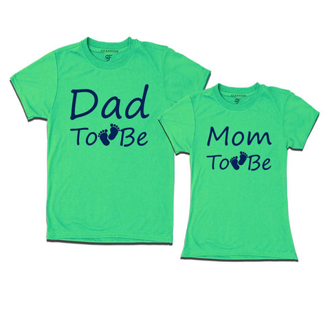 Dad To Be Mom To Be T-Shirts -Pista Green-gfashion