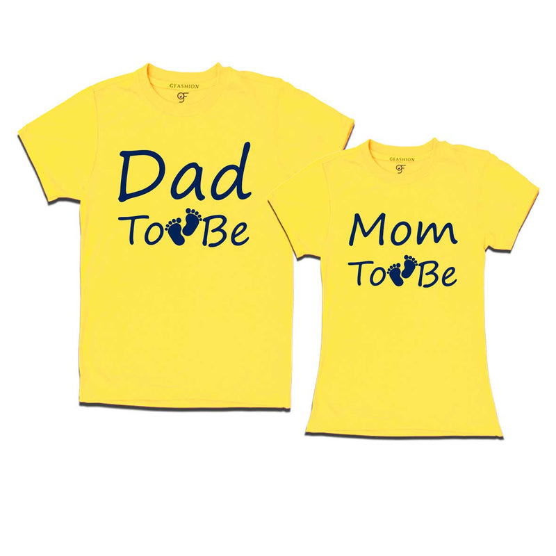 Dad To Be Mom To Be T-Shirts-Yellow-gfashion