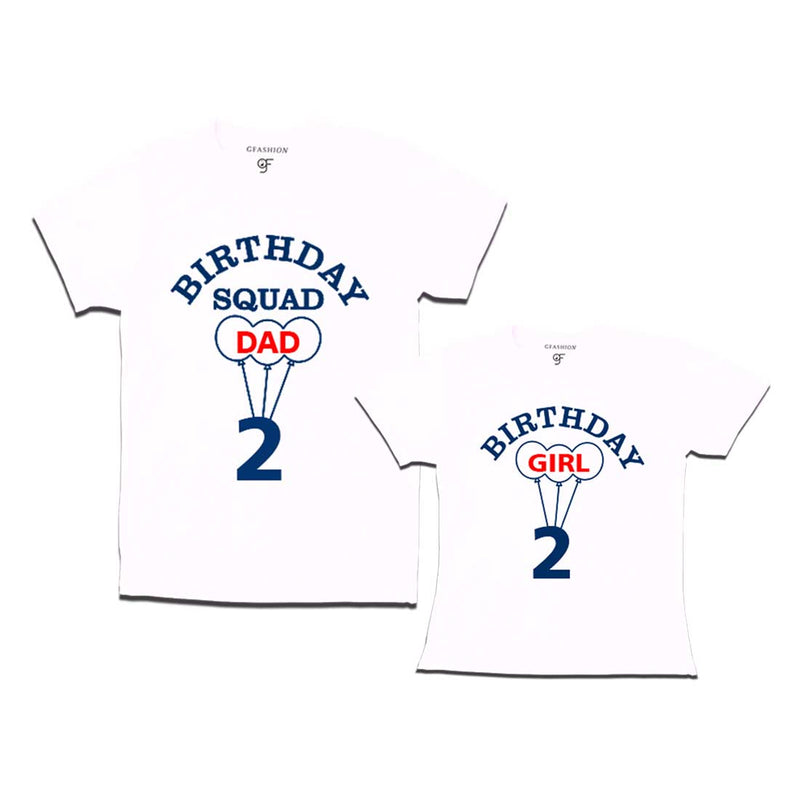 Squad Dad, Girl 2nd Birthday T-shirts-White-gfashion