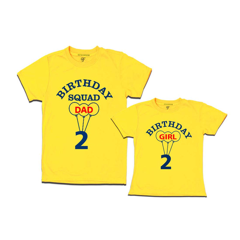 Squad Dad, Girl 2nd Birthday T-shirts-Yellow-gfashion