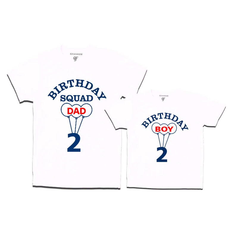 Squad Dad, Son 2nd Birthday T-shirts-White-gfashion