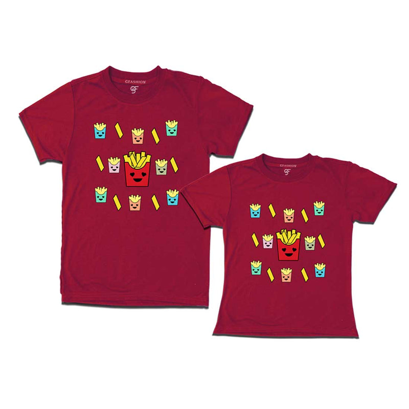 Dad and Daughter Funny T-shirts in Maroon Color available @ gfashion.jpg