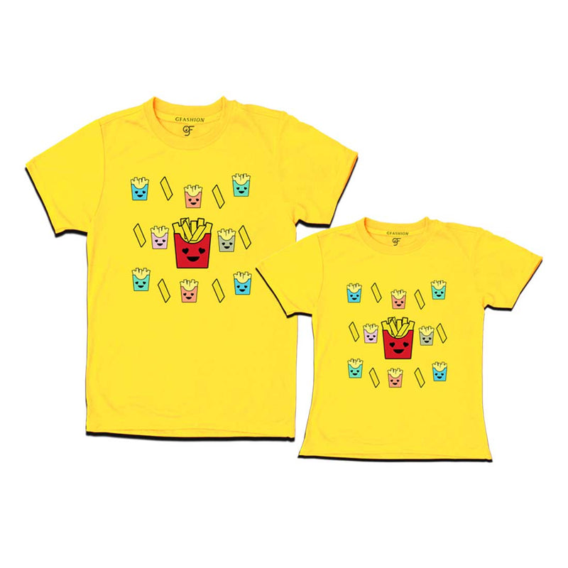 Dad and Daughter Funny T-shirts in Yellow Color available @ gfashion.jpg