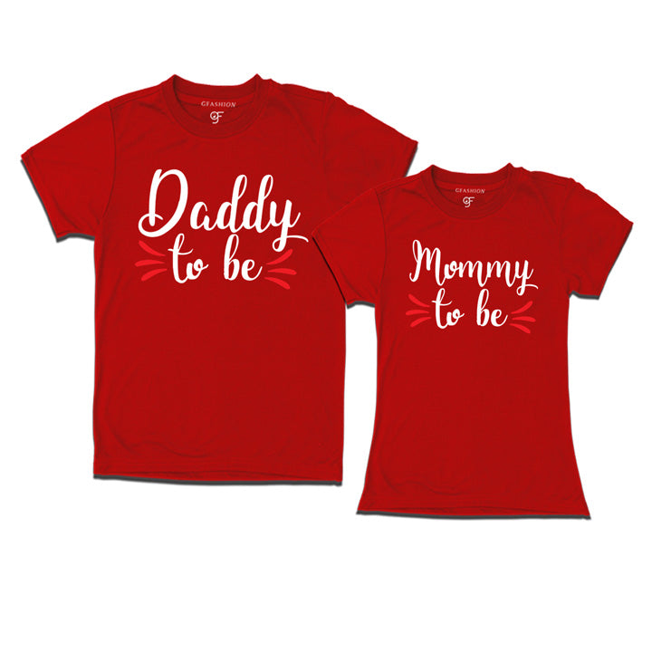 Daddy To be Mommy to be  T-Shirts-Red-gfashion