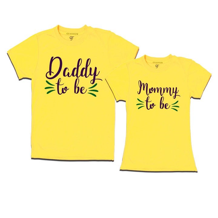 Daddy To be Mommy to be  T-Shirts-Yellow-gfashion