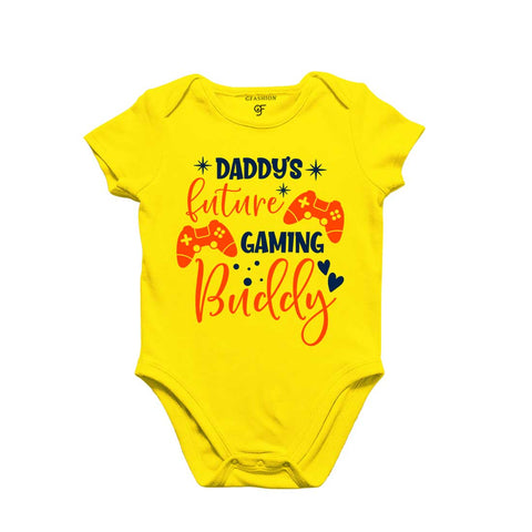 Daddy's Future Gaming Buddy-Baby Bodysuit or Rompers or Onesie in Yellow Color available @ gfashion.jpg