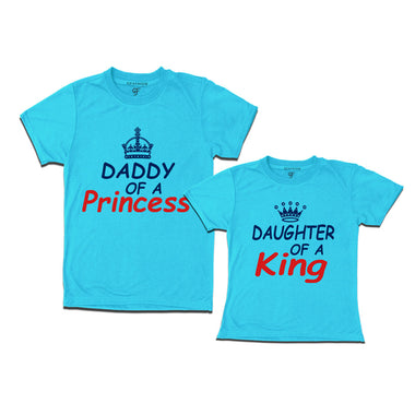 Daddy of a Princess-Daughter of a King T-shirts in Sky Blue Color  available @ gfashion.jpg