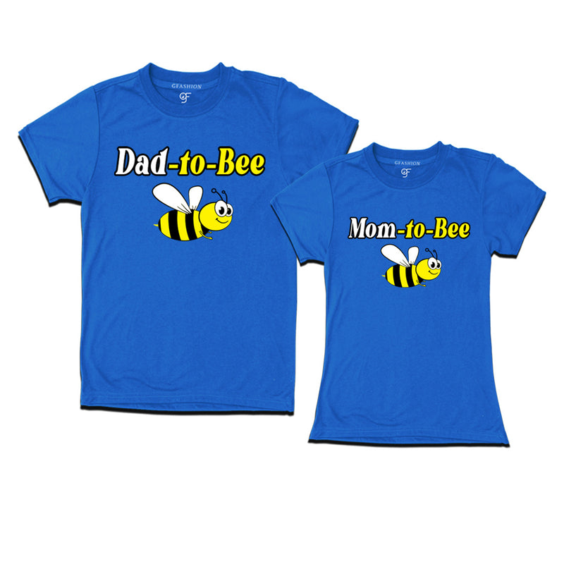 Dad to bee Mom to bee maternity couple t- shirts in Blue Color available @ gfashion.jpg