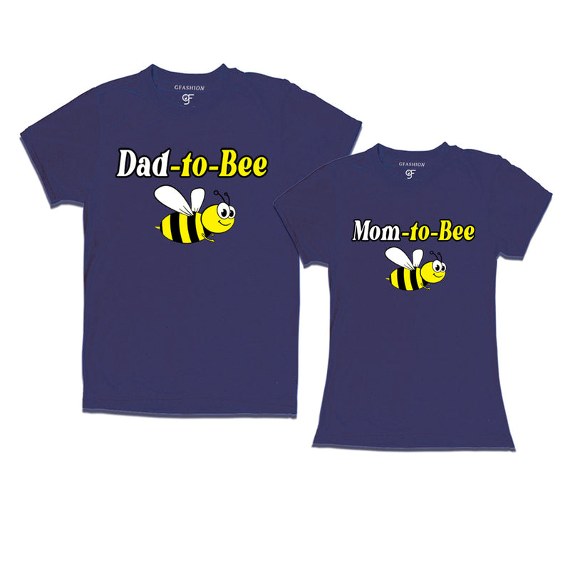 Dad to bee Mom to bee maternity couple t- shirts in Navy Color available @ gfashion.jpg