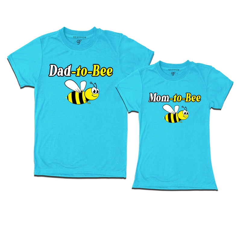 Dad to bee Mom to bee maternity couple t- shirts in Sky Blue Color available @ gfashion.jpg