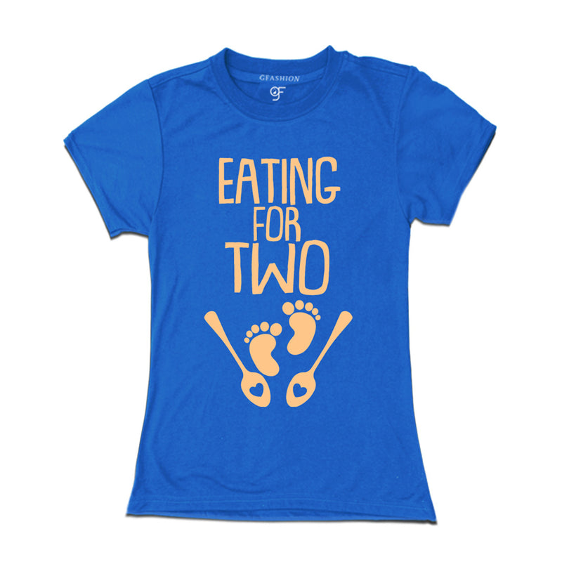 Eating for Two-Maternity Women T-Shirt in Blue Color available @ gfashion.jpg
