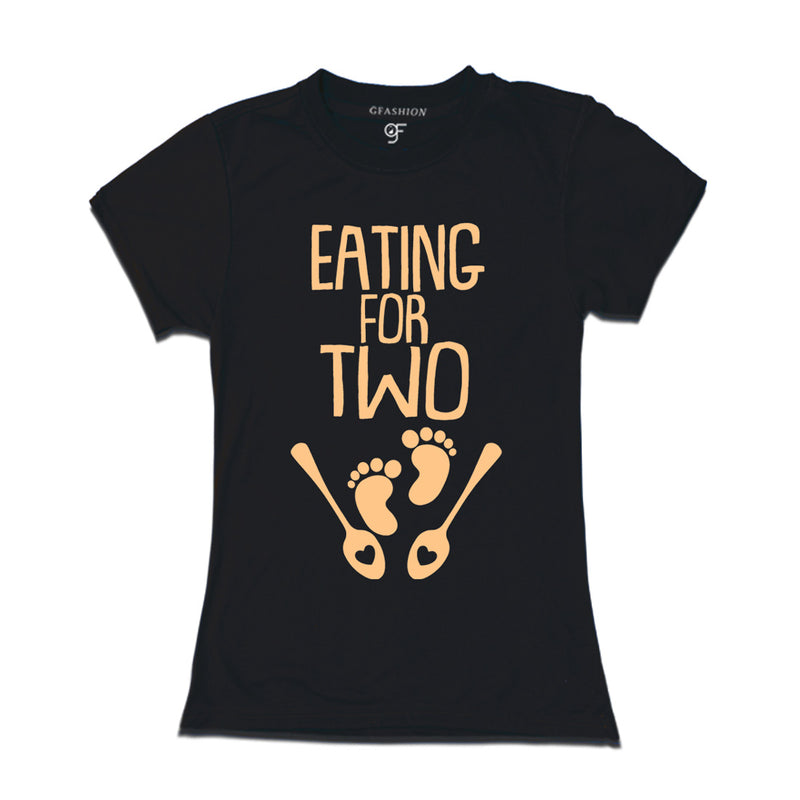 Eating for Two-Maternity Women T-Shirt in Black Color available @ gfashion.jpg