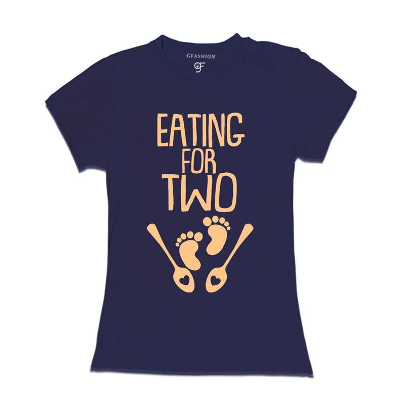 Eating for Two-Maternity Women T-Shirt in Navy Color available @ gfashion.jpg