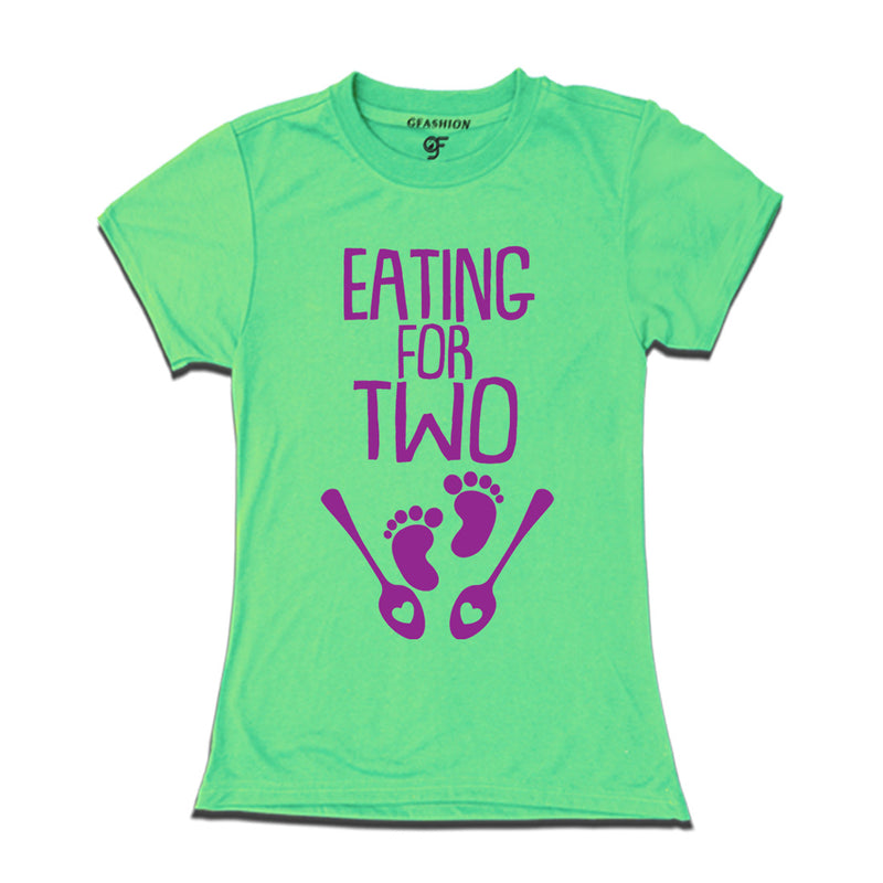 Eating for Two-Maternity Women T-Shirt in Pista Green Color available @ gfashion.jpg
