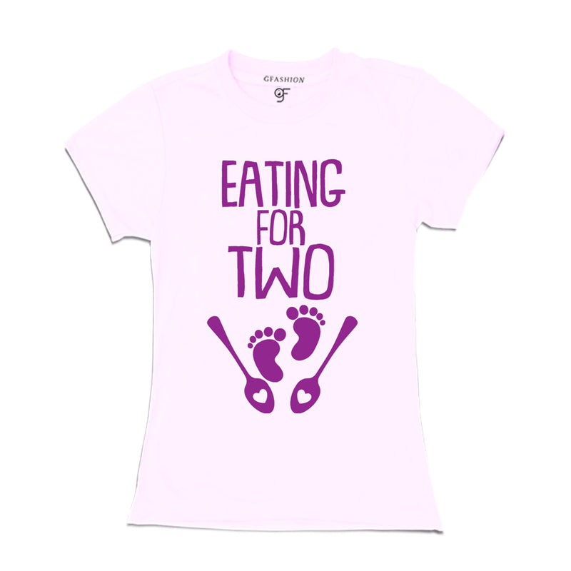 Eating for Two-Maternity Women T-Shirt in White Color available @ gfashion.jpg