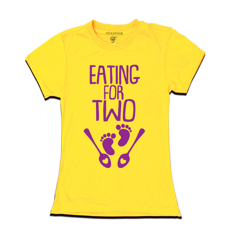 Eating for Two-Maternity Women T-Shirt in Yellow Color available @ gfashion.jpg