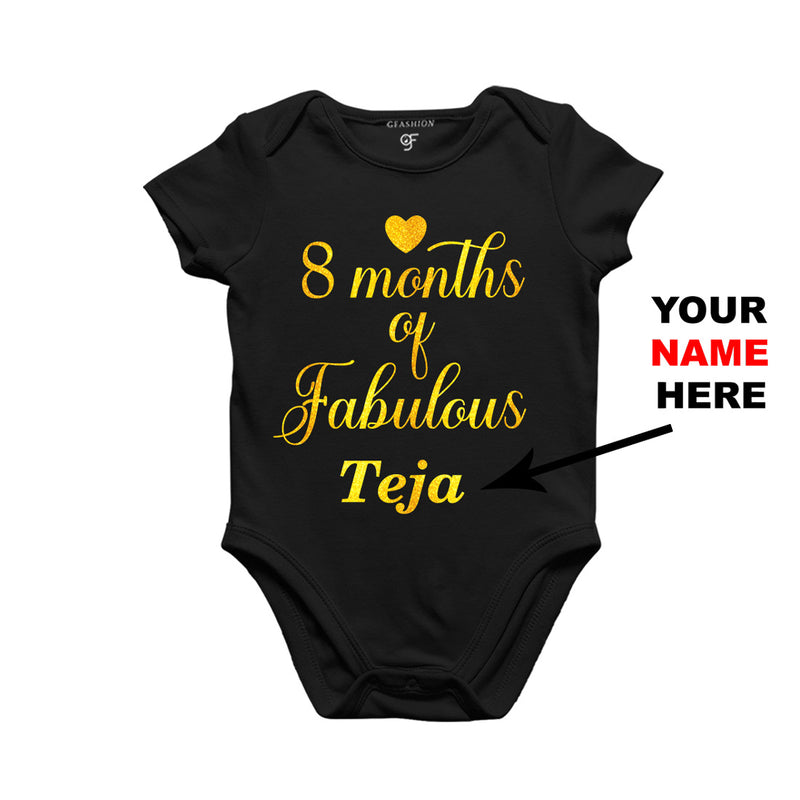 Eight Months of Fabulous Baby Bodysuit or Rompers or Onesie-Name Customized in Black Color available @ gfashion.jpg