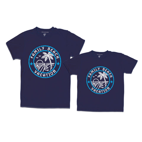 Family Beach Vacation Combo T-shirts in Navy Color available @gfashion.jpg