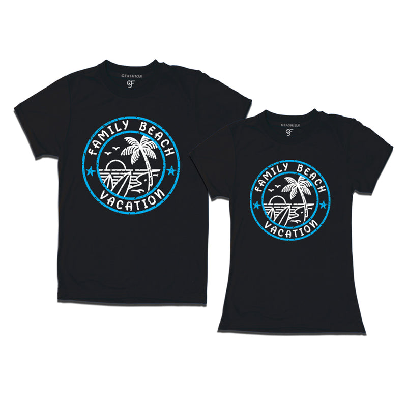 Family Beach Vacation Couple T-shirts in Black Color available @gfashion.jpg