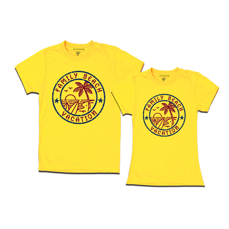 Family Beach Vacation Couple T-shirts in Yellow Color available @gfashion.jpg