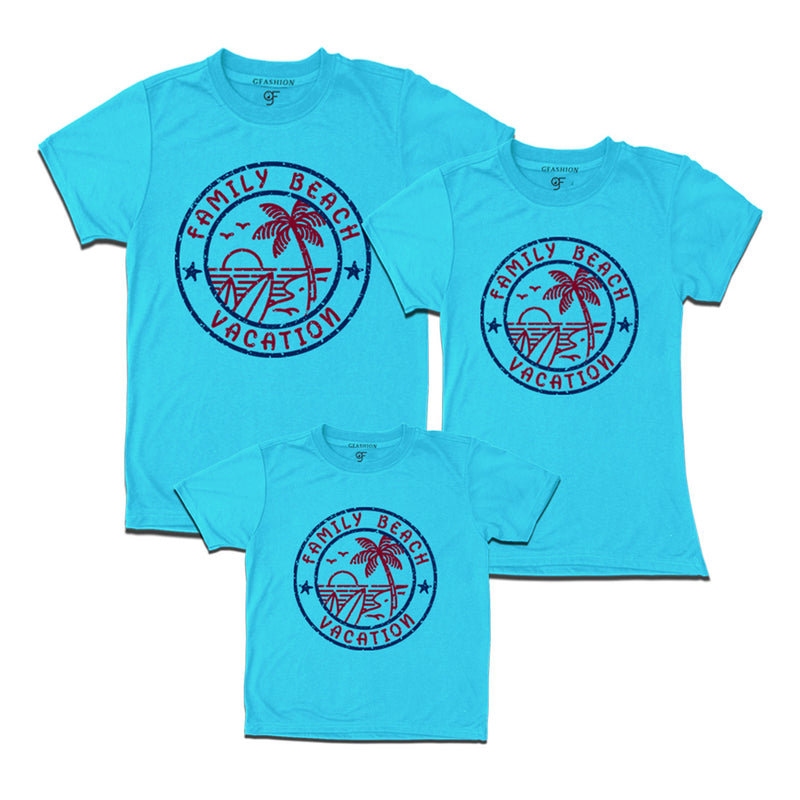 Family Beach Vacation T-shirts for Dad,Mom and Kids in Sky Blue Color available @gfashion.jpg