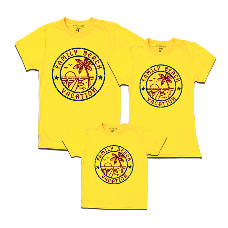 Family Beach Vacation T-shirts for Dad,Mom and Kids in Yellow Color available @gfashion.jpg
