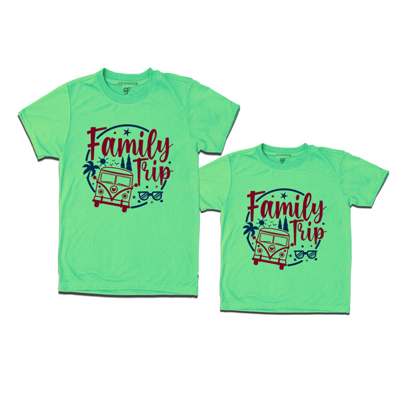 Family Trip Combo T-shirts in Pista Green Color available @gfashion.jpg
