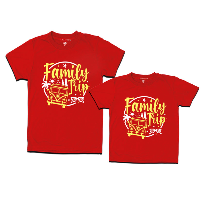 Family Trip Combo T-shirts in Red Color available @gfashion.jpg