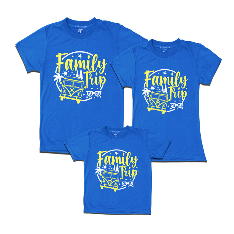 Family Trip T-shirts for Dad,Mom and Kids in Blue Color available @gfashion.jpg