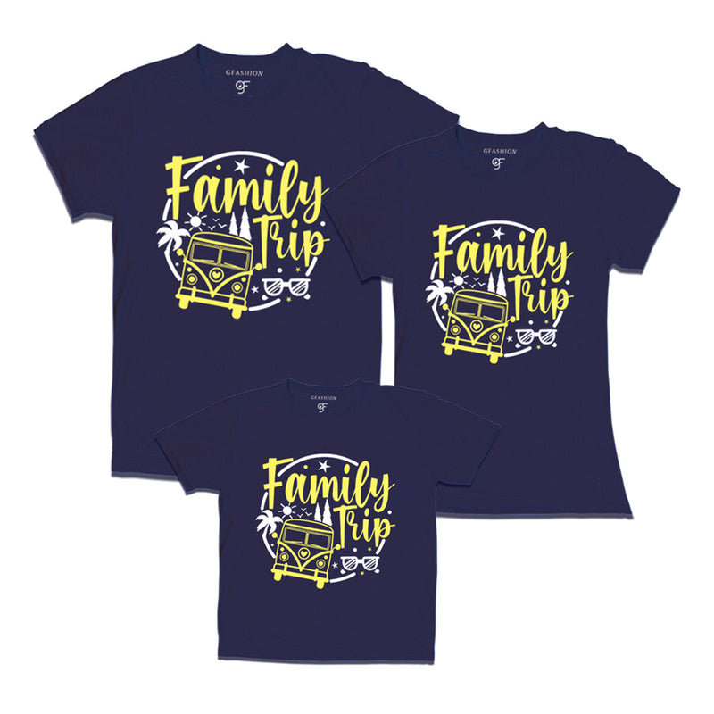 Family Trip T-shirts for Dad,Mom and Kids in Navy Color available @gfashion.jpg