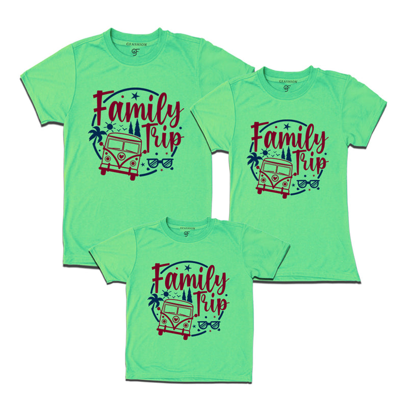 Family Trip T-shirts for Dad,Mom and Kids in Pista Green Color available @gfashion.jpg
