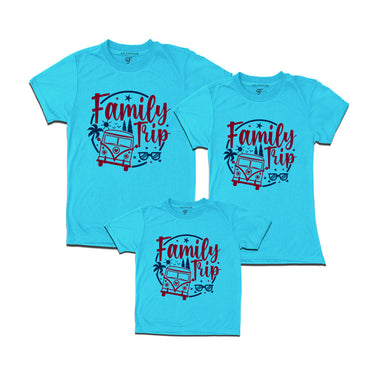 Family Trip T-shirts for Dad,Mom and Kids in Sky Blue Color available @gfashion.jpg