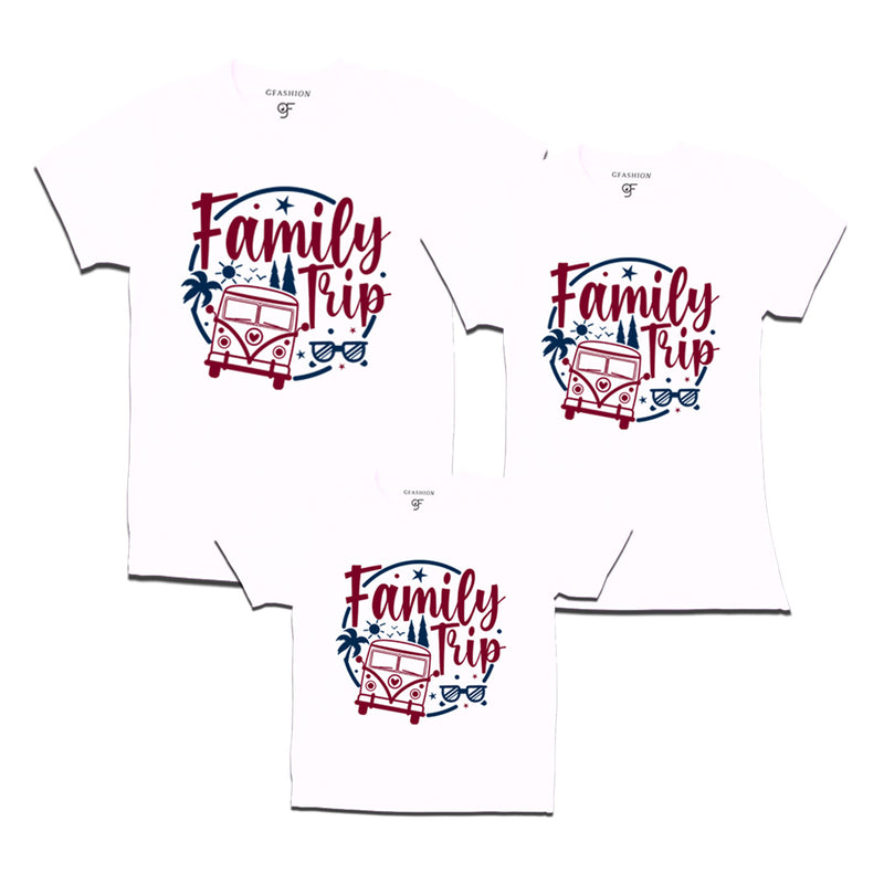 Family Trip T-shirts for Dad,Mom and Kids in White Color available @gfashion.jpg