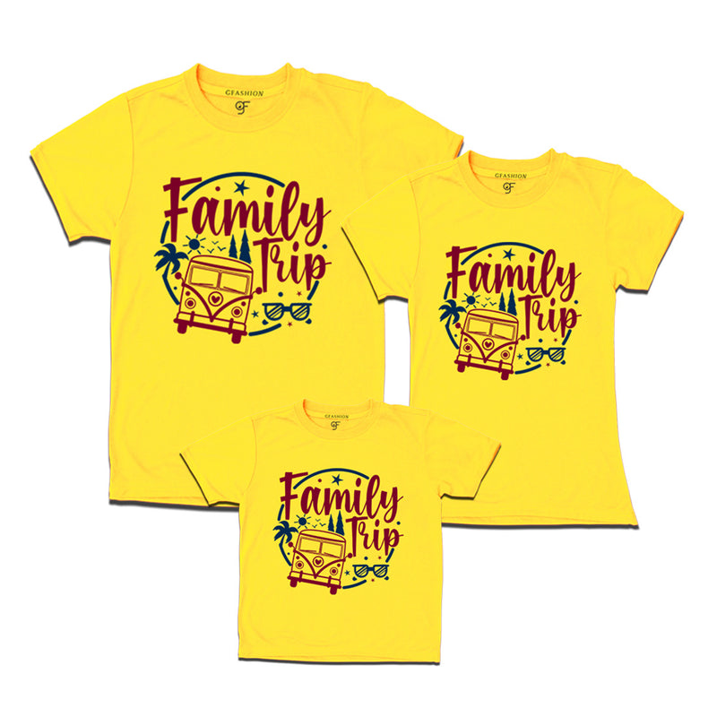 Family Trip T-shirts for Dad,Mom and Kids in Yellow Color available @gfashion.jpg