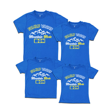 Family Vacay Mountain Mode On T-shirts in Blue Color available @ gfashion.jpg