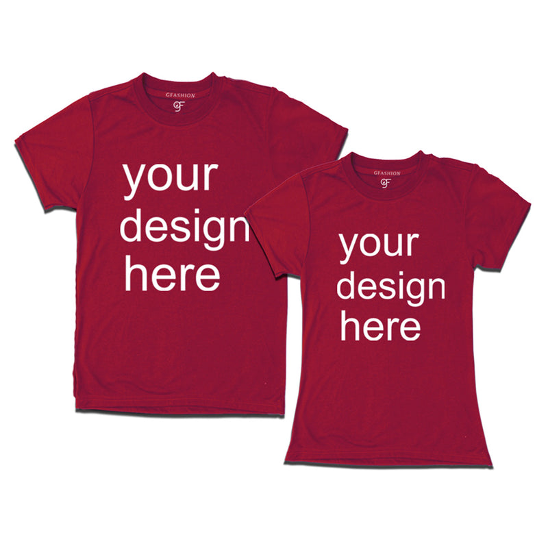 Family t-shirts Customize set of 2 combo in Maroon Color available @ gfashion.jpg