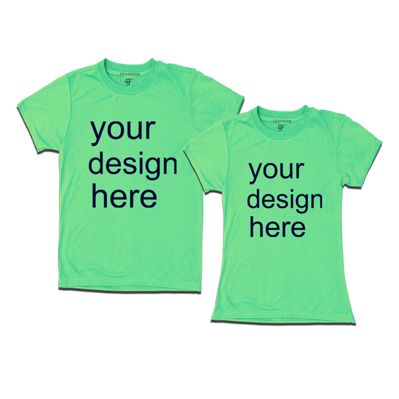 Family t-shirts Customize set of 2 combo in Pista Green Color available @ gfashion.jpg