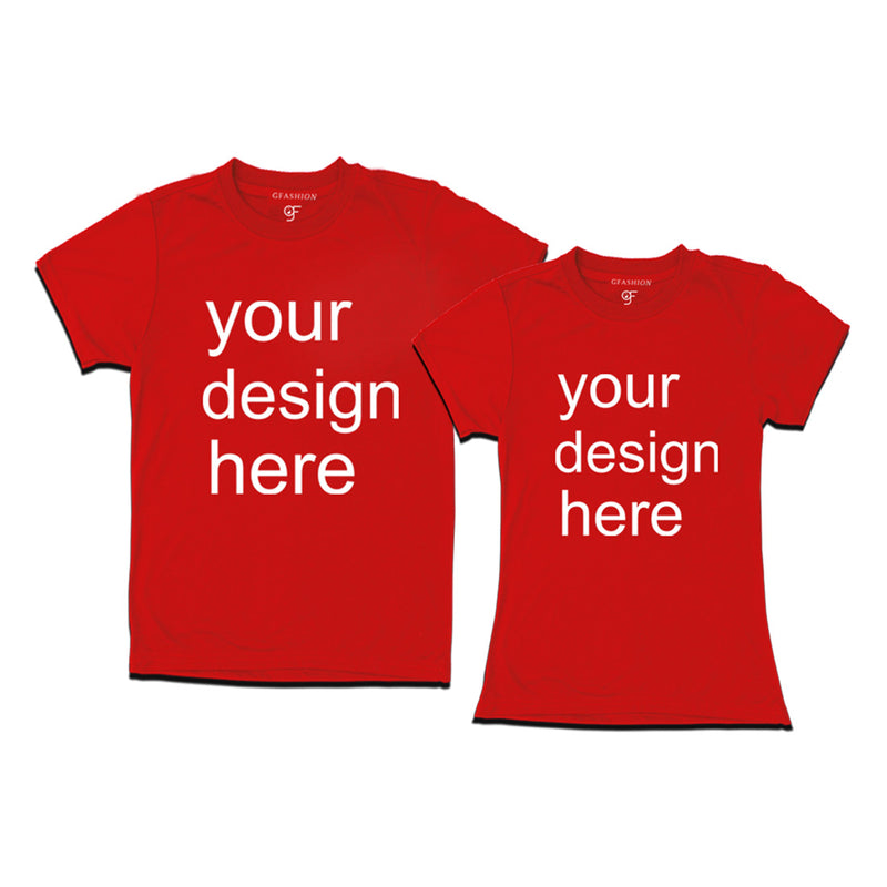 Family t-shirts Customize set of 2 combo in Red Color available @ gfashion.jpg