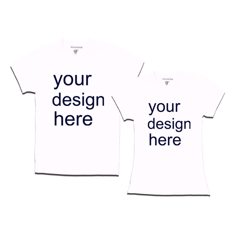 Family t-shirts Customize set of 2 combo in White Color available @ gfashion.jpg