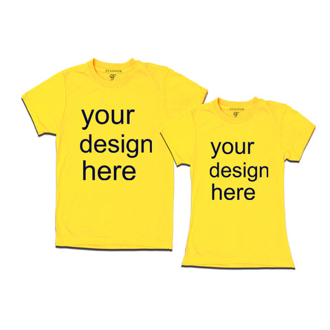 Family t-shirts Customize set of 2 combo in Yellow Color available @ gfashion.jpg