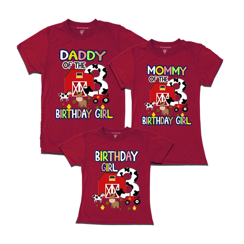 Farm House Theme Birthday T-shirts for Mom and Daughter