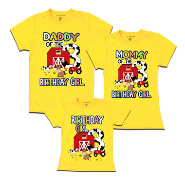 Farm House Theme Birthday T-shirts for Dad Mom and Daughter