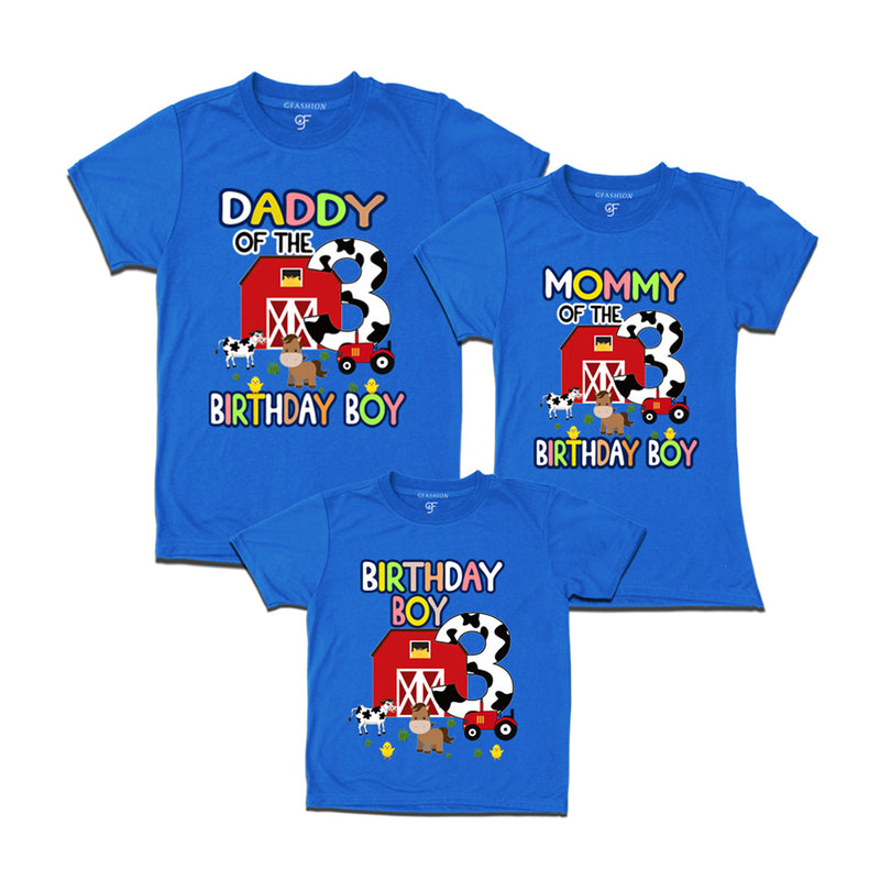 Farm House Theme Birthday T-shirts for Dad Mom and Son