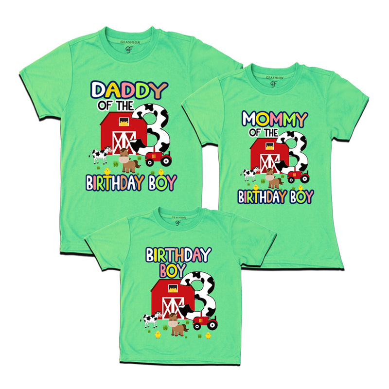 Farm House Theme Birthday T-shirts for Dad Mom and Son