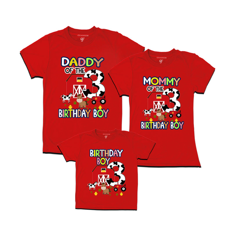 Farm House Theme Birthday T-shirts for Dad Mom and Son