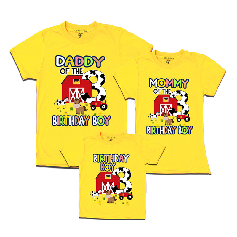 Farm House Theme Birthday T-shirts for Dad Mom and Son