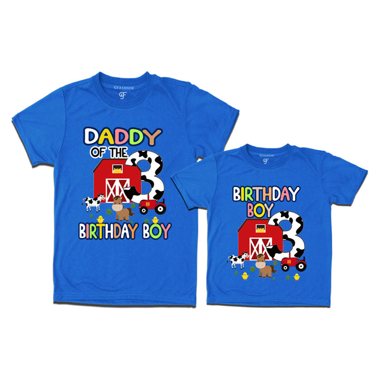 Farm House Theme Birthday T-shirts for Dad  and Son in Blue Color available @ gfashion.jpg (2)