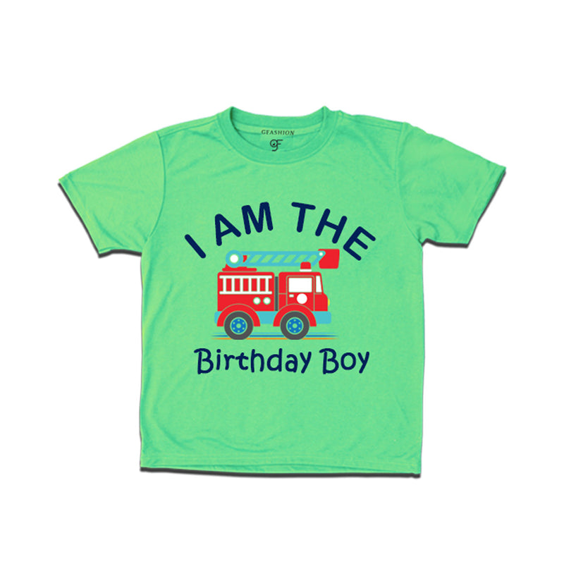 Fire Truck Theme T-shirt For Birthday Boy in Pista Green Color available @ gfashion.jpg